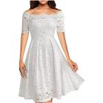Blaue Casual Kurzärmelige Lange Abendkleider aus Spitze für Damen Übergrößen zur Hochzeit für den für den Sommer 