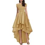 Goldene Elegante Maxi Schulterfreie Lange Abendkleider aus Spitze für Damen Größe M zum Abschlussball 