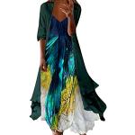 Bunte Elegante Kurzärmelige Neckholderkleider aus Chiffon für Damen Übergrößen Große Größen für den für den Sommer 