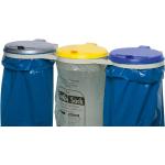 Blaue Mülleimer aus Kunststoff 3 Fächer 