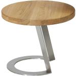 Hellbraune Moderne Massivio Runde Design Tische 40 cm geölt aus Massivholz Breite 0-50cm, Höhe 0-50cm, Tiefe 0-50cm 