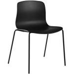 Reduzierte Schwarze Hay Designer Stühle lackiert aus Metall stapelbar Höhe 50-100cm, Tiefe 50-100cm 