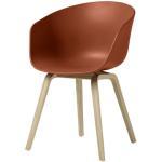 About a chair AAC22 Sessel / Kunststoff & Stuhlbeine aus Holz - Hay - Orange/Holz natur