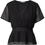 Schwarze Transparente Blusen & durchsichtige Blusen durchsichtig aus Chiffon für Damen Größe L 