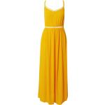 Gelbe Ärmellose Maxi V-Ausschnitt Spaghettiträger-Kleider für Damen Größe L 