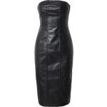 Schwarze Ärmellose Rückenfreie Kleider mit Reißverschluss aus Kunstleder für Damen Größe S 