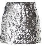Silberne Unifarbene Mini Miniröcke mit Pailletten für Damen Größe M 