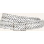 Silberne Geflochtene Abro Ledergürtel aus Leder für Damen Länge 90 