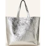 Silberne Abro Lederhandtaschen aus Glattleder mit Innentaschen für Damen 