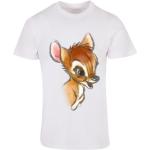 Weiße Casual Kurzärmelige Bambi Rundhals-Ausschnitt T-Shirts aus Baumwolle für Herren Größe 3 XL 1-teilig 