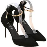Schwarze Sexy High Heels & Stiletto-Pumps mit Riemchen aus PU atmungsaktiv für Damen Größe 37 für den für den Sommer 