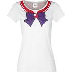 Weiße Sailor Moon T-Shirts aus Baumwolle für Damen Größe S 