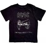 Schwarze Kurzärmelige AC/DC Kinder T-Shirts Größe 98 