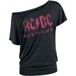 Schwarze AC/DC Damenbandshirts aus Viskose Größe M 