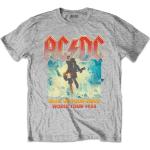 Graue Melierte Kurzärmelige AC/DC Kinder T-Shirts Größe 146 
