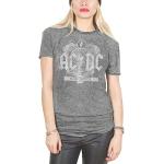 Anthrazitfarbene AC/DC Damenfanshirts aus Baumwolle Größe M 