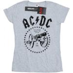 Anthrazitfarbene Langärmelige AC/DC Damenbandshirts aus Baumwolle Größe XXL 