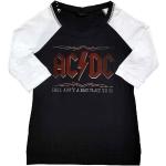 Schwarze 3/4-ärmelige AC/DC Damenbandshirts Größe XS 
