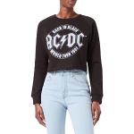 Schwarze AC/DC Damensweatshirts Cropped Größe XL 