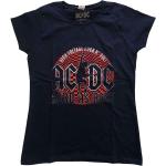 Blaue Punk AC/DC Damenfanshirts aus Baumwolle Größe XL 
