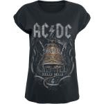 Schwarze AC/DC Damenbandshirts aus Baumwolle Größe 4 XL 