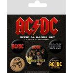 AC/DC, Highway to Hell, 1 X 38mm Und 4 X 25mm Buttons Button Pack (15x10 cm) + 1x Überraschungs-Sticker