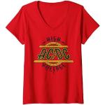 Rote AC/DC V-Ausschnitt Damenbandshirts Größe S 