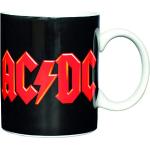 Schwarze AC/DC Kaffeetassen aus Porzellan 