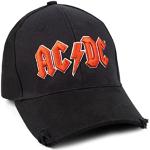 Schwarze Bestickte AC/DC Snapback-Caps aus Baumwolle für Herren Einheitsgröße 
