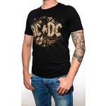 Schwarze Kurzärmelige AC/DC Kinder T-Shirts aus Baumwolle Größe 176 