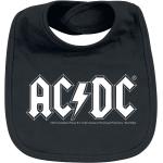 Schwarze AC/DC Lätzchen mit Klettverschluss mit Klettverschluss aus Baumwolle für Babys 