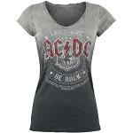 Dunkelgraue AC/DC Damenbandshirts aus Baumwolle Größe L 