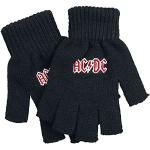 Schwarze AC/DC Fingerlose Handschuhe & Halbfinger-Handschuhe für Herren Einheitsgröße 