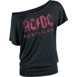 Schwarze AC/DC U-Boot-Ausschnitt Damenbandshirts Größe XS für Festivals 