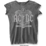 Anthrazitfarbene AC/DC Damenbandshirts aus Baumwollmischung Größe XS 