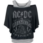 AC/DC T-Shirt - Hells Bells 1980 - S bis XXL - für Damen - Größe L - schwarz/grau - Lizenziertes Merchandise