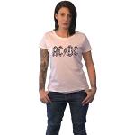 AC/DC T Shirt Mono Leopard Print Band Logo Nue offiziell Damen Skinny Fit Weiß S