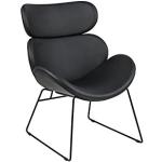 Reduzierte Schwarze Minimalistische AC Design Furniture Loungestühle pulverbeschichtet aus Leder Breite 50-100cm, Höhe 50-100cm, Tiefe 50-100cm 1-teilig 