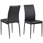 Reduzierte Schwarze AC Design Furniture Esszimmerstühle & Küchenstühle aus Leder gepolstert Breite 0-50cm, Höhe 50-100cm, Tiefe 50-100cm 4-teilig 