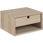 AC Design Furniture Lena Nachttisch aus Holz für Wandmontage, Beistelltisch mit 1 Schublade, Wandregal fürs Schlafzimmer, B: 37 x T: 32 x H: 21 cm, Eiche Furnier, 1 Stk.