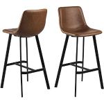 Reduzierte Braune AC Design Furniture Barhocker & Barstühle aus Kunstleder gepolstert Breite 0-50cm, Höhe 100-150cm, Tiefe 0-50cm 2-teilig 