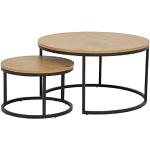AC Design Furniture Spencer Couchtisch 2er Set, L: 80 x B: 80 x H: 44,5 cm und L: 50 x B: 50 x H: 33 cm, Wildeiche Optik/Schwarz, Melamin/Metal, 2 Stk