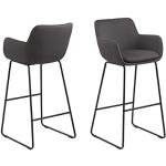 Dunkelgraue AC Design Furniture Barhocker & Barstühle aus Metall Breite 50-100cm, Höhe 100-150cm, Tiefe 50-100cm 2-teilig 
