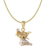 Goldene Goldketten mit Anhänger mit Engel-Motiv aus Gold 9 Karat mit Zirkonia für Kinder 