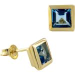 Blaue Topas Ohrringe aus Gold 9 Karat mit Topas für Damen 