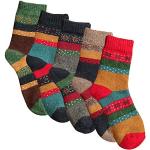 Reduzierte Bunte Blumenmuster Vintage Thermo-Socken für Damen 