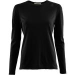Schwarze Langärmelige Langarm-Unterhemden für Damen Größe S 