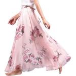 Rosa Elegante Maxi Chiffonröcke aus Chiffon für Damen Einheitsgröße für den für den Sommer 