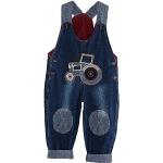 Jeans-Latzhosen für Kinder mit Traktor-Motiv aus Baumwolle für Babys 