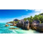 Acryl-Bild 90 x 50 cm: ANSE Source DArgent - der schönste Strand der Seychellen. Insel La Digue, Seychellen (184706720)